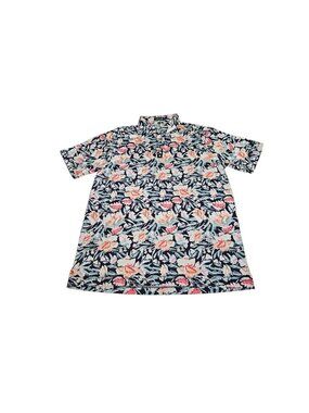 Bad Birdie Floral Performance Polo Shirt Golf Men's XL Tropical Hawaiian EUC
